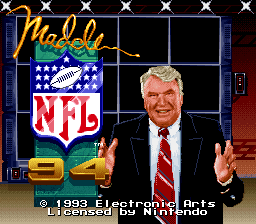 Madden NFL '94 (SNES)   © EA 1993    1/3