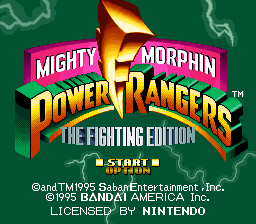 Mighty Morphin' Power Rangers: Fighting Edition (SNES)   © Bandai 1995    1/3