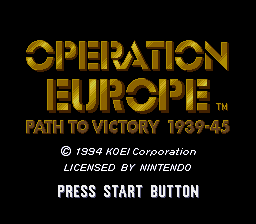 Operation Europe: Path To Victory 1939-45 (SNES)   © KOEI 1993    1/3