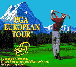 PGA European Tour (SNES)   © Black Pearl 1996    1/3
