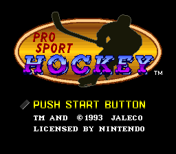 Pro Sport Hockey (SNES)   © Jaleco 1993    1/3