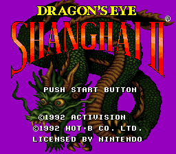 Shanghai II: Dragon's Eye (SNES)   © Activision 1992    1/3