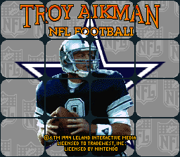 Troy Aikman NFL Football (SNES)   © Tradewest 1994    1/3