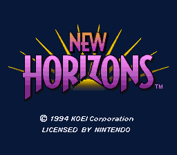 Uncharted Waters: New Horizons (SNES)   © KOEI 1994    1/3