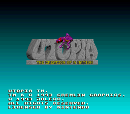 Utopia (SNES)   © Jaleco 1993    1/3