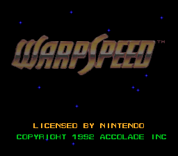WarpSpeed (SNES)   © Accolade 1992    1/3