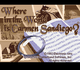 Where In The World Is Carmen Sandiego? (SNES)   © Hi Tech Expressions 1993    1/3