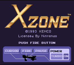 X-Zone (SNES)   © Kemco 1992    1/3