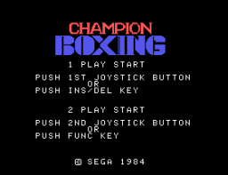 Champion Boxing (SG1)   © Sega 1984    1/3
