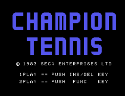 Champion Tennis (SG1)   © Sega 1983    1/2