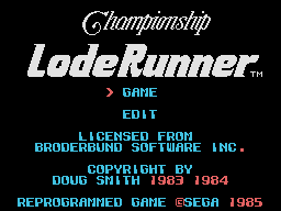 Championship Lode Runner (SG1)   © Sega 1985    2/3
