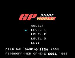 GP World (SG1)   © Sega 1985    1/2