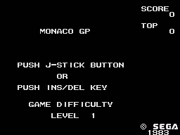 Monaco GP (SG1)   © Sega 1983    1/3