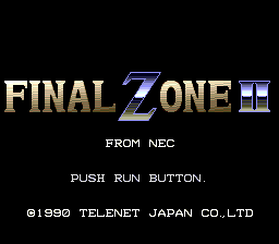 Final Zone II (PCCD) &nbsp; &copy; Telenet 1990 &nbsp;  1/6