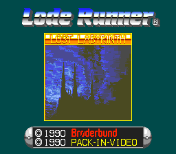 Lode Runner: Lost Labyrinth (PCE)   © Pack-In-Video 1990    1/2