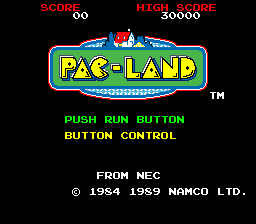 Pac-Land (PCE)   © Namco 1989    1/3