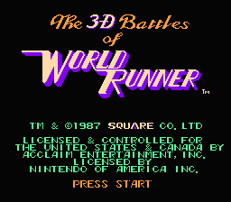 3-D WorldRunner (NES)   © Acclaim 1987    1/3