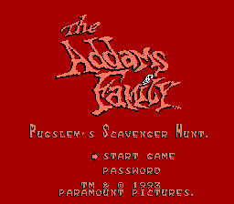 The Addams Family: Pugsley's Scavenger Hunt (NES)   © Ocean 1993    1/3
