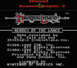Heroes Of The Lance (NES)   © FCI 1991    1/3
