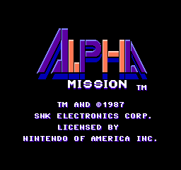 Alpha Mission (NES)   © SNK 1986    1/3