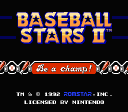 Baseball Stars II (NES)   © Romstar 1992    1/3
