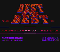 Best Of The Best: Championship Karate (NES)   © Electro Brain 1992    1/3