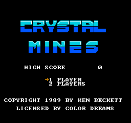 Crystal Mines (NES)   © Color Dreams 1989    1/3