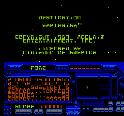 Destination Earthstar (NES)   © Acclaim 1990    1/3