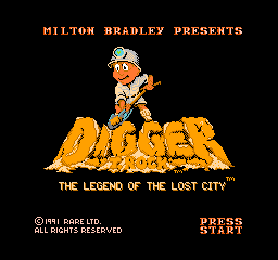 Digger T. Rock: Legend Of The Lost City (NES)   © Milton Bradley 1990    1/3