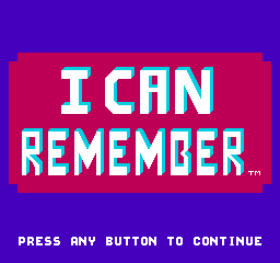Fisher Price: I Can Remember (NES)   © GameTek 1990    1/3