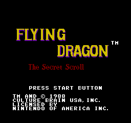 Flying Dragon: The Secret Scroll (NES) &nbsp; &copy; Culture Brain 1987 &nbsp;  1/3