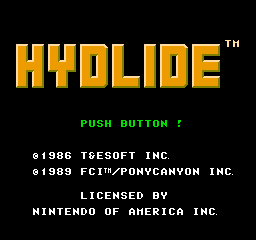 Hydlide (NES)   © FCI 1986    1/3