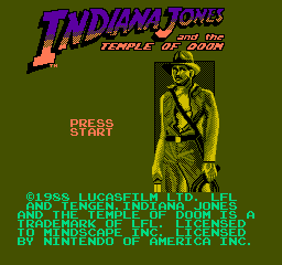 Indiana Jones And The Temple Of Doom (NES)   © Mindscape 1988    1/3