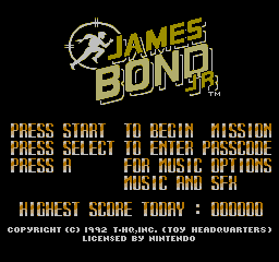 James Bond Jr. (NES)   © THQ 1992    1/3