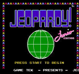 Jeopardy! Junior Edition (NES)   © GameTek 1989    1/3