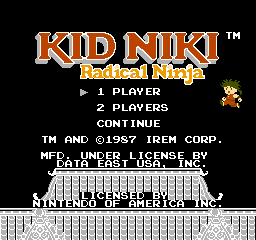 Kid Niki: Radical Ninja (NES)   © Data East 1987    1/3