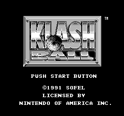 Klash Ball (NES)   © Sofel 1991    1/3