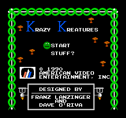 Krazy Kreatures (NES)   © American Video Entertainment 1990    1/3