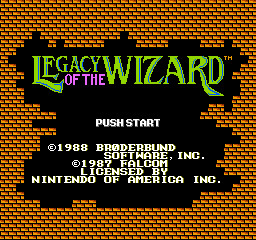 Legacy Of The Wizard (NES)   © Brderbund 1987    1/3