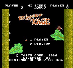 The Legend Of Kage (NES)   © Taito 1986    1/3