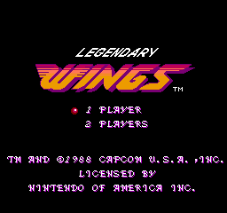 Legendary Wings (NES)   © Capcom 1988    1/3