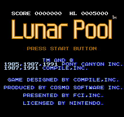 Lunar Pool (NES)   © FCI 1985    1/3
