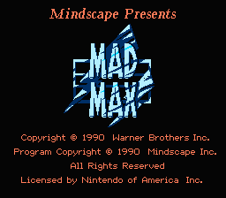 Mad Max (1990) (NES)   © Mindscape 1990    1/7