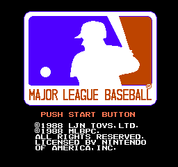 Major League Baseball (NES)   © LJN 1988    1/3