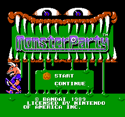 Monster Party (NES)   © Bandai 1989    1/3