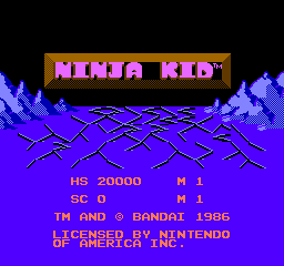 Ninja Kid (1986) (NES)   © Bandai 1986    1/3