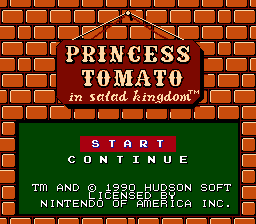 Princess Tomato In The Salad Kingdom (NES)   © Hudson 1988    1/3