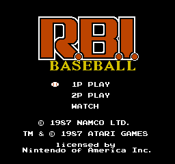 R.B.I. Baseball (NES)   © Tengen 1986    1/3