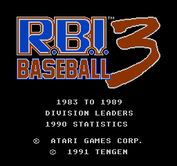 R.B.I. Baseball 3 (NES)   © Tengen 1991    1/3
