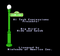 Sesame Street: Big Bird's Hide & Speak (NES)   © Hi Tech Expressions 1990    1/3